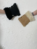 Waterproof Natural Wool Stroller Hand Muffs - Black&Charcoal-3