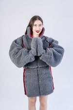 Adult Natural Wool Mittens / Gloves - Grey-2