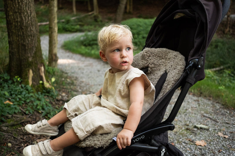 Greige Natural Sheepskin Stroller Liner-0