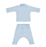 Linen Baby/Kid Clothing Set - Blue-1