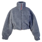 Woolen Women's Short Jacket - Dark Grey-4