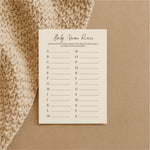 Baby Shower Game Cards - Baby Name Race