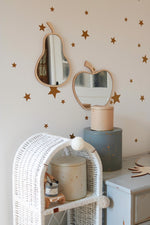 Kids Room Apple Mirror – Child-Friendly Acrylic & Wood