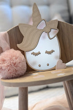 Kids Room Unicorn Mirror – Child-Friendly Acrylic & Wood