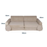 MeowBaby® Large Slimcord Premium Sofa - Ecru