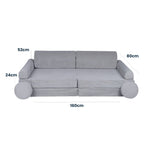 MeowBaby® Large Slimcord Premium Sofa - Gray